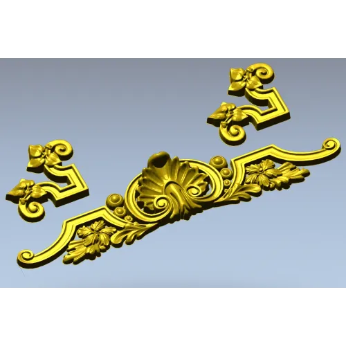Shell Cartouche Decorative STL for CNC Milling