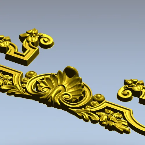 Shell Cartouche Decorative STL for CNC Milling