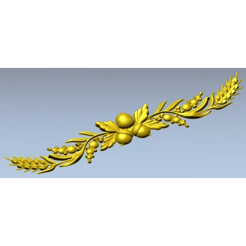 Acorn Laurel Swag - STL 3D model for CNC milling