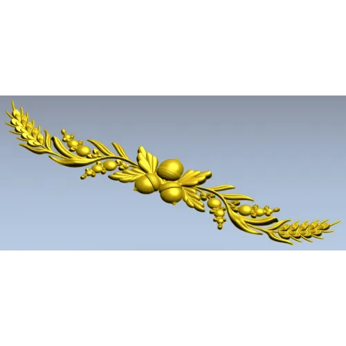 Acorn Laurel Swag - STL 3D model for CNC milling