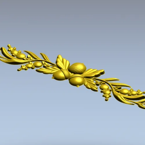 Acorn Laurel Swag - STL 3D model for CNC milling