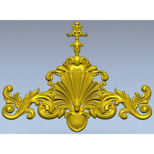 Baroque Shell Crest - STL 3D model for CNC carving