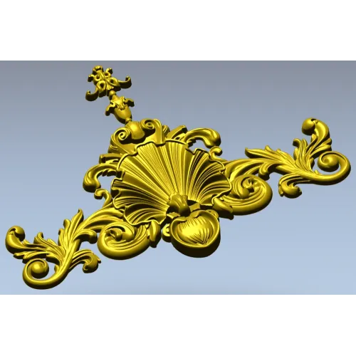 Baroque Shell Crest - STL 3D model for CNC carving