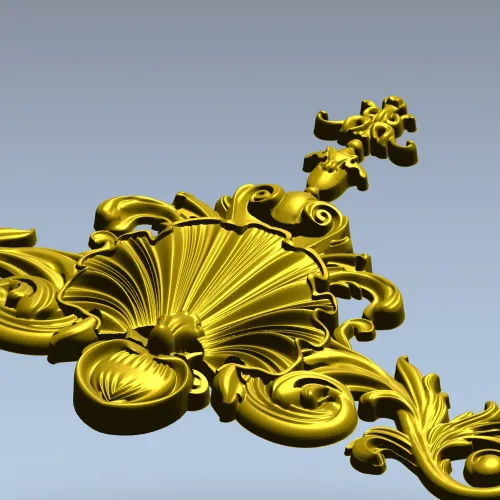 Baroque Shell Crest - STL 3D model for CNC carving