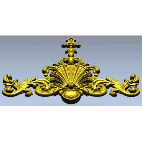 Baroque Shell Crest - STL 3D model for CNC carving