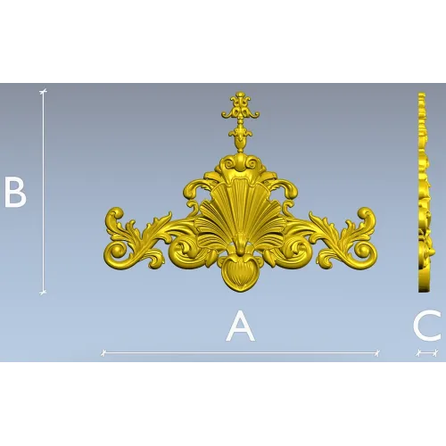 Baroque Shell Crest - STL 3D model for CNC carving