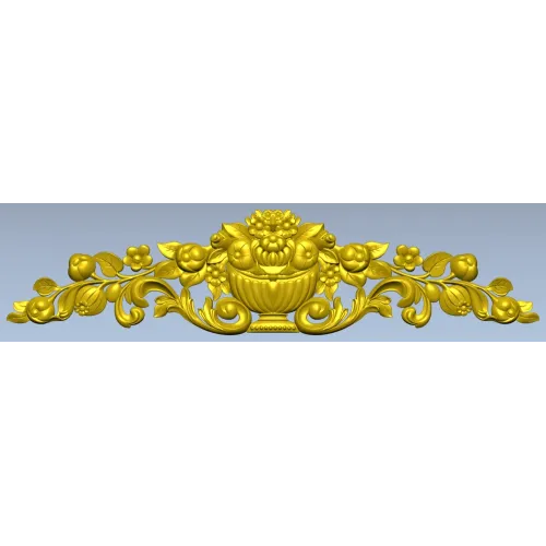 Floral Urn Cartouche STL for CNC