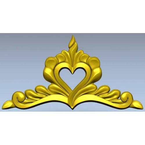 Сердечный вензель - декоративная накладка STL для ЧПУ