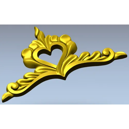 Сердечный вензель - декоративная накладка STL для ЧПУ