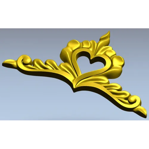 Сердечный вензель - декоративная накладка STL для ЧПУ