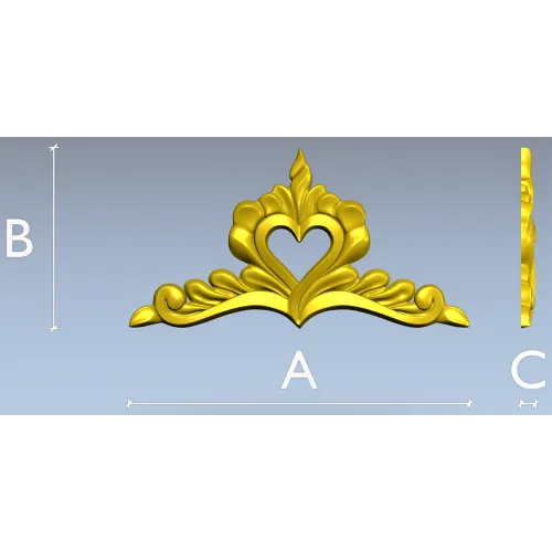 Сердечный вензель - декоративная накладка STL для ЧПУ