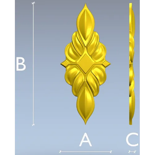 Acanthus Diamond Cartouche - STL 3D model for CNC