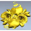 Rose Hearts High-Relief STL for CNC