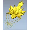 Lotus-inspired vertical applique STL for CNC carving