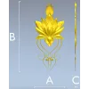 Lotus-inspired vertical applique STL for CNC carving