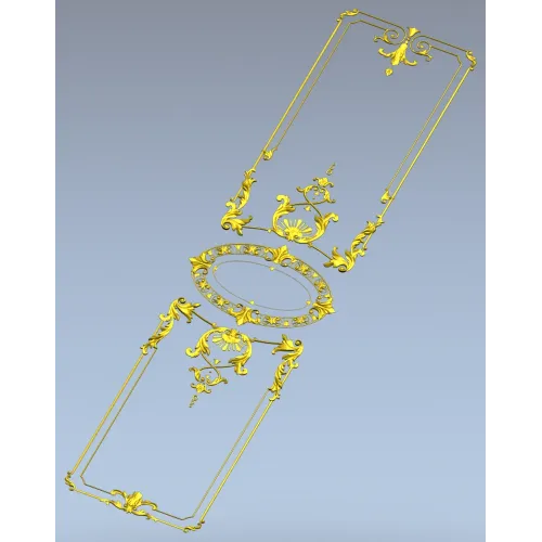 Вертикальная декоративная панель "Овальный картуш" - 3D модель STL для ЧПУ