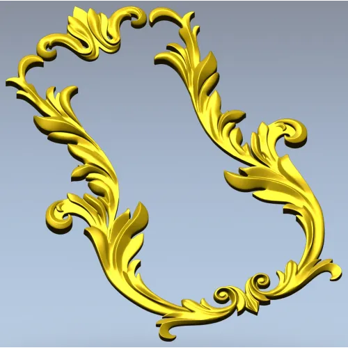 Baroque Acanthus Vertical Cartouche - STL 3D model for CNC