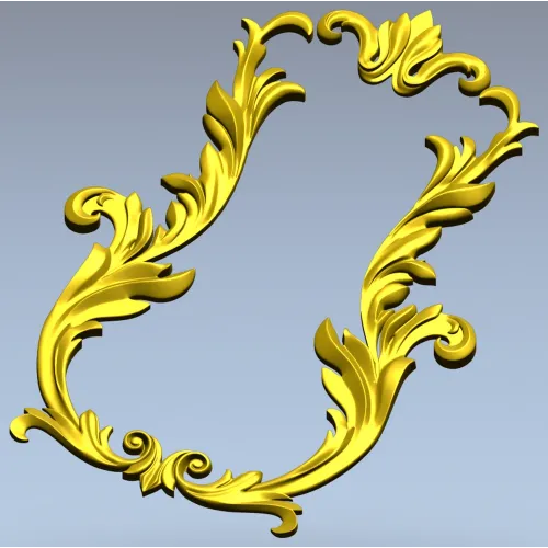 Baroque Acanthus Vertical Cartouche - STL 3D model for CNC