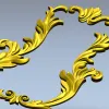 Baroque Acanthus Vertical Cartouche - STL 3D model for CNC