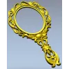 Rococo Oval Hand Mirror Frame 3D STL for CNC