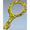 Rococo Oval Hand Mirror Frame 3D STL for CNC