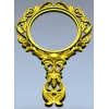 Rococo Oval Hand Mirror Frame 3D STL for CNC