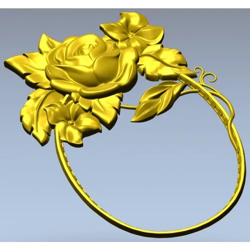 Rosecrest Oval - high-relief floral frame STL for CNC