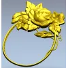 Rosecrest Oval - high-relief floral frame STL for CNC