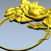 Rosecrest Oval - high-relief floral frame STL for CNC