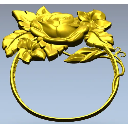 Rosecrest Oval - high-relief floral frame STL for CNC