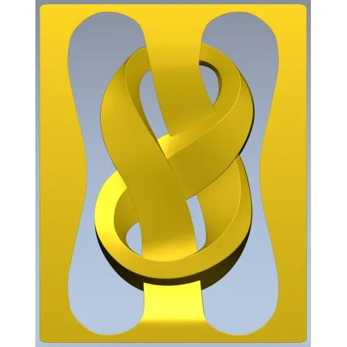 Decorative Ribbon Knot Panel - STL 3D model for CNC router