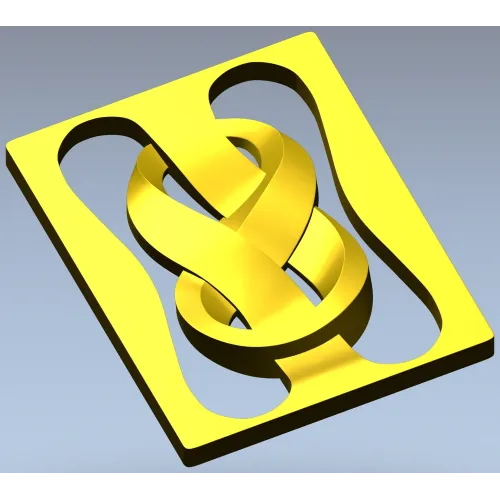 Decorative Ribbon Knot Panel - STL 3D model for CNC router