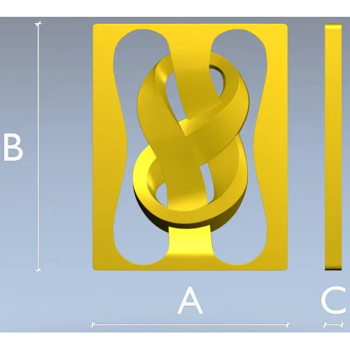 Decorative Ribbon Knot Panel - STL 3D model for CNC router