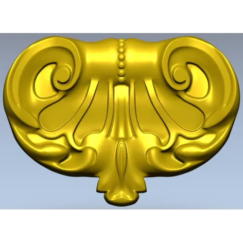 Rococo Shell Cartouche - STL 3D model for CNC