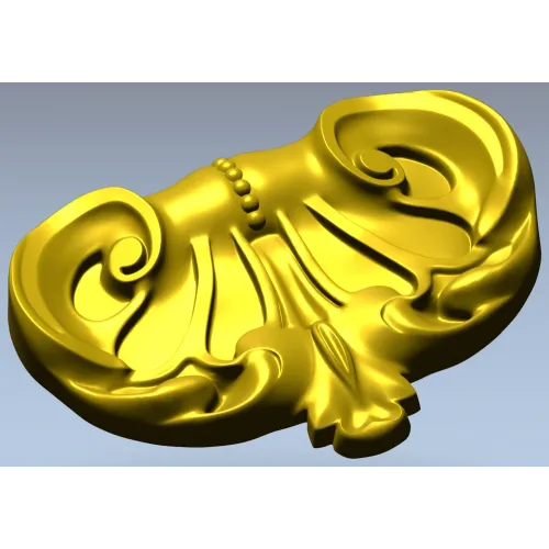 Rococo Shell Cartouche - STL 3D model for CNC