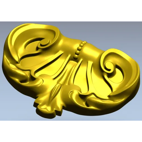 Rococo Shell Cartouche - STL 3D model for CNC