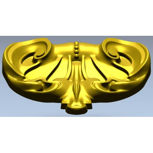 Rococo Shell Cartouche - STL 3D model for CNC