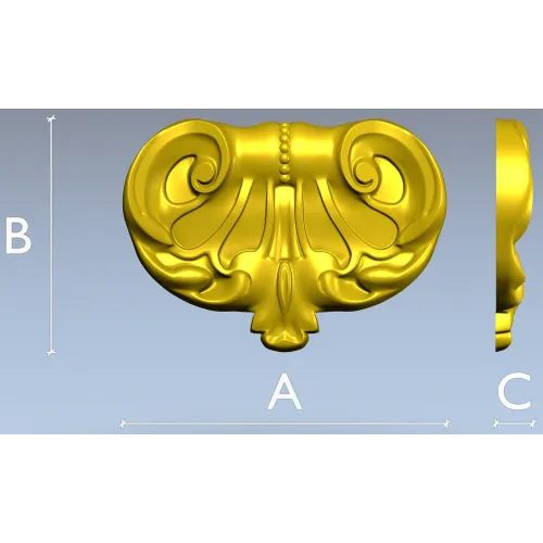 Rococo Shell Cartouche - STL 3D model for CNC