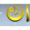 3D модель STL - каллиграфический медальон "Лунная каллиграфия" для ЧПУ