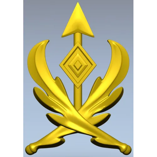 Эмблема со стрелой и лавровыми ветвями - STL модель для ЧПУ