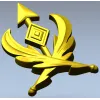 Эмблема со стрелой и лавровыми ветвями - STL модель для ЧПУ