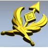 Эмблема со стрелой и лавровыми ветвями - STL модель для ЧПУ