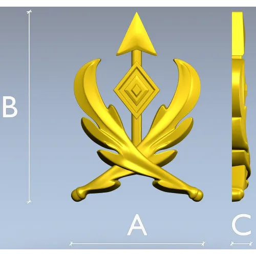 Эмблема со стрелой и лавровыми ветвями - STL модель для ЧПУ