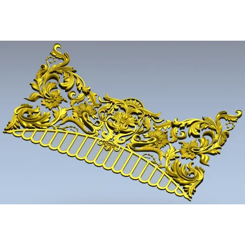 Rocaille Crest STL - decorative 3D model for CNC carving