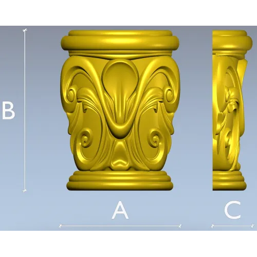 Барочная капитель с акантом - 3D модель STL для ЧПУ