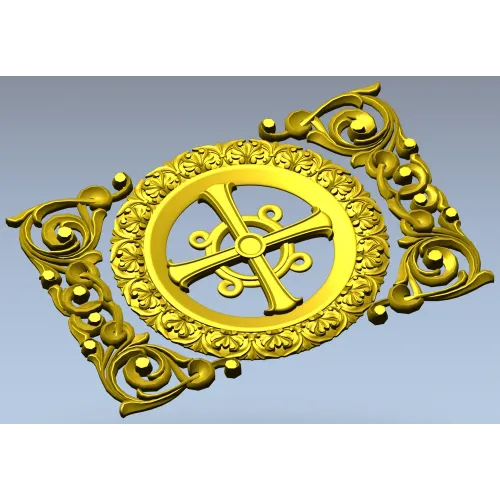 Ornamental Rosette Cross - STL 3D model for CNC router