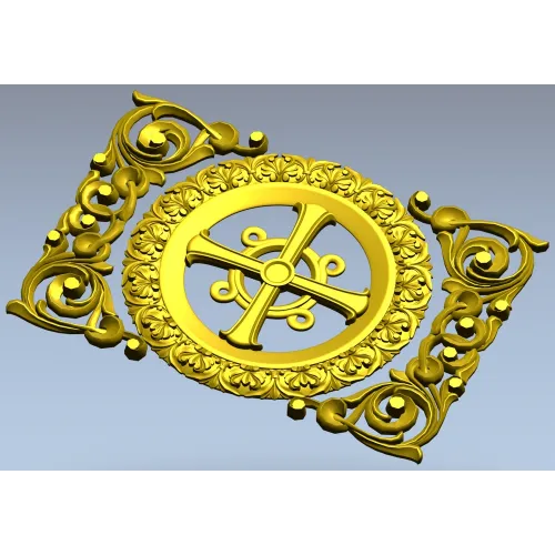 Ornamental Rosette Cross - STL 3D model for CNC router