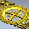 Ornamental Rosette Cross - STL 3D model for CNC router