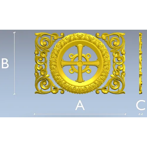 Ornamental Rosette Cross - STL 3D model for CNC router
