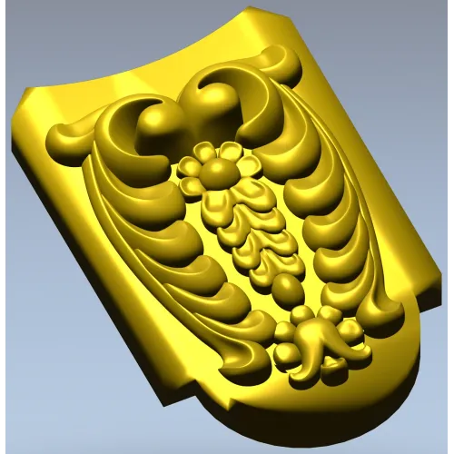 Florentine Acanthus Cartouche - STL 3D Model for CNC